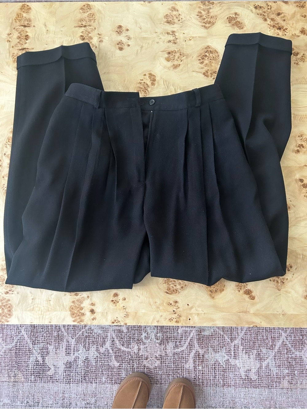 VTG Jones New York Pleated Pant: Black, Size 14, 100% worsted wool, Made in USA
